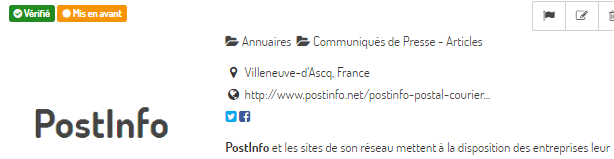 PostInfo : annuaire internet et communiqués de presse